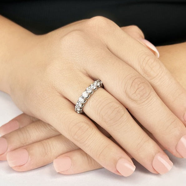 2.52 ct. Round Diamond U Prong Wedding Band-VIRABYANI